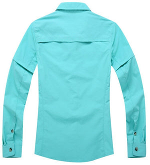 Chemise de randonnée 2 en 1 avec manches longues amovible pour femme "MountainSkin - RW092" - | Planète Rando