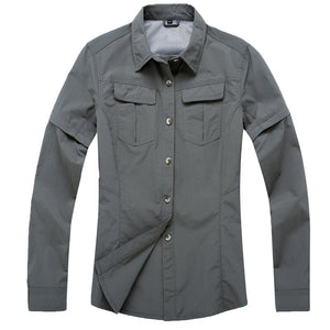 Chemise de randonnée 2 en 1 avec manches longues amovible pour femme "MountainSkin - RW092" - | Planète Rando