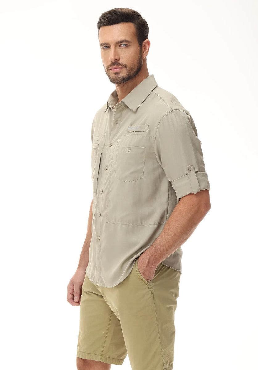 Chemises de randonnée / pêche à manches longues pour homme Quickdry UPF 50+ "Satankud - CXY23026" - Planète Rando