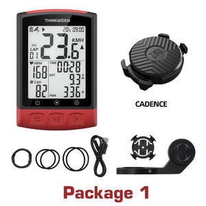 Compteur de vitesse & de puissance GPS / BEIDOU sans-fil BLE 5.0 ANT+ 68g "ThinkRider - BC108" - Package 1 | Planète Rando