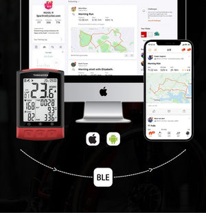 Compteur de vitesse & de puissance GPS / BEIDOU sans-fil BLE 5.0 ANT+ 68g "ThinkRider - BC108" - | Planète Rando