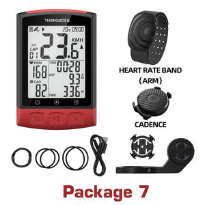 Compteur de vitesse & de puissance GPS / BEIDOU sans-fil BLE 5.0 ANT+ 68g "ThinkRider - BC108" - Package 7 | Planète Rando