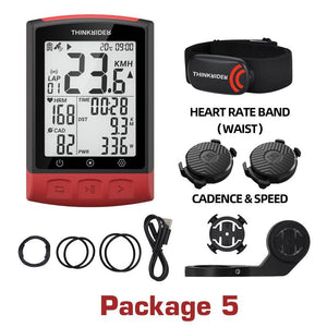 Compteur de vitesse & de puissance GPS / BEIDOU sans-fil BLE 5.0 ANT+ 68g "ThinkRider - BC108" - Package 5 | Planète Rando