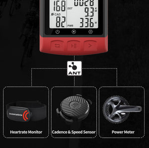Compteur de vitesse & de puissance GPS / BEIDOU sans-fil BLE 5.0 ANT+ 68g "ThinkRider - BC108" - | Planète Rando