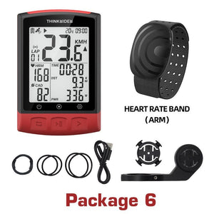 Compteur de vitesse & de puissance GPS / BEIDOU sans-fil BLE 5.0 ANT+ 68g "ThinkRider - BC108" - Package 6 | Planète Rando