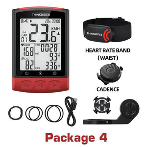 Compteur de vitesse & de puissance GPS / BEIDOU sans-fil BLE 5.0 ANT+ 68g "ThinkRider - BC108" - Package 4 | Planète Rando