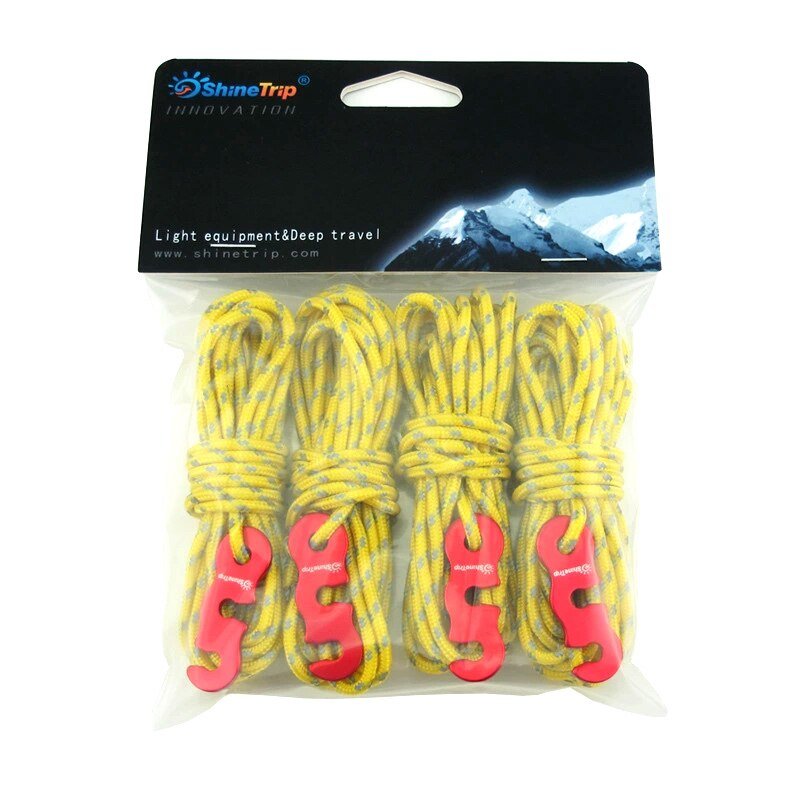 Corde à vent réfléchissante 4x4m 3mm "HONEVER - ShineTrip" - Jaune | Planète Rando