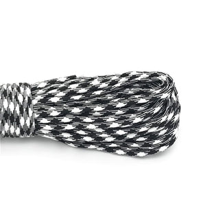 Cordon de parachute 550 à 7 brins 4mm "Loogu – Paracorde bushcraft" - Blanc - noir / 5M | Planète Rando