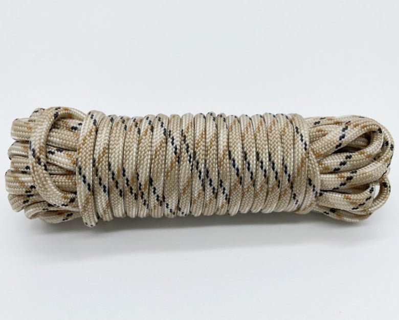 Cordon de parachute 550 à 7 brins 4mm "Loogu – Paracorde bushcraft" - Desert Camouflage / 5M | Planète Rando