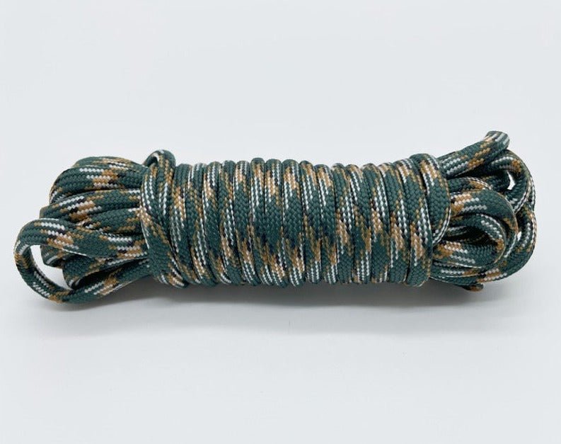 Cordon de parachute 550 à 7 brins 4mm "Loogu – Paracorde bushcraft" - Vert - khaki / 5M | Planète Rando