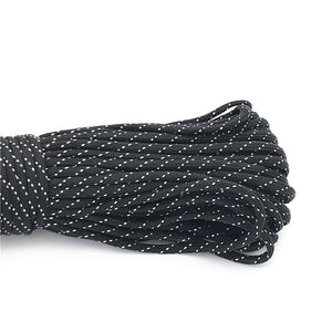 Cordon de parachute 550 à 7 brins 4mm "Loogu – Paracorde bushcraft" - Noir - blanc / 5M | Planète Rando