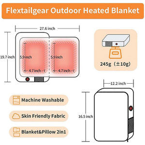 Couverture chauffante électrique / oreiller portable alimenté par USB 230g "Flextailgear – HB" - | Planète Rando