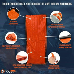 Couverture de survie en Mylar / sac de couche d'urgence imperméable "Bivy bag" - | Planète Rando