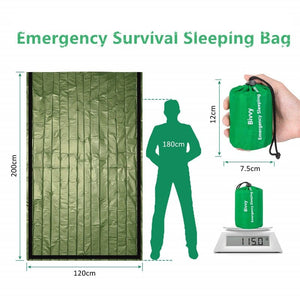 Couverture de survie en Mylar / sac de couche d'urgence imperméable "Bivy bag" - Vert | Planète Rando