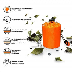 Couverture de survie en Mylar / sac de couche d'urgence imperméable "Bivy bag" - | Planète Rando