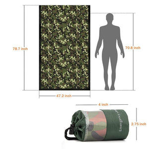 Couverture de survie en Mylar / sac de couche d'urgence imperméable "Bivy bag" - Camouflage | Planète Rando