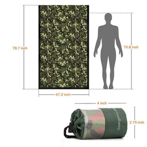 Couverture de survie en Mylar / sac de couche d'urgence imperméable "Bivy bag" - Camouflage | Planète Rando