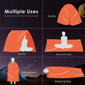 Couverture de survie en Mylar / sac de couche d'urgence imperméable "Bivy bag" - | Planète Rando