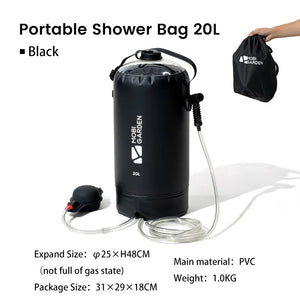 Douche portable solaire de camping avec pompe à pied 1kg "MOBI GARDEN - NX22671039" - 20L | Planète Rando