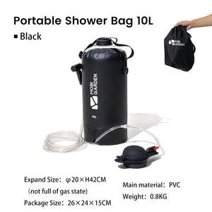 Douche portable solaire de camping avec pompe à pied 1kg "MOBI GARDEN - NX22671039" - 10L | Planète Rando