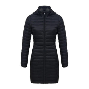 Doudoune synthétique / parka longue et chaude avec capuche pour femme "SANTELON - S20046" - Noir / S | Planète Rando