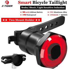 Éclairage arrière de vélo avec rechargement LED intelligent & capteur automatique IP65 "X-Tiger - WD-0201" - 03 Tail Light / China | Planète Rando