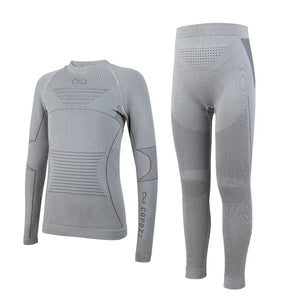 Ensemble de sous-vêtement thermique 3D en thermolite pour enfant "COPOZZ - 23305" - Gris clair / 120 | Planète Rando