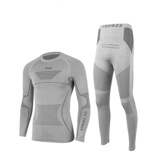 Ensemble de sous-vêtements en thermolite pour homme "COPOZZ – Sportswear 22308" - Gris / S | Planète Rando