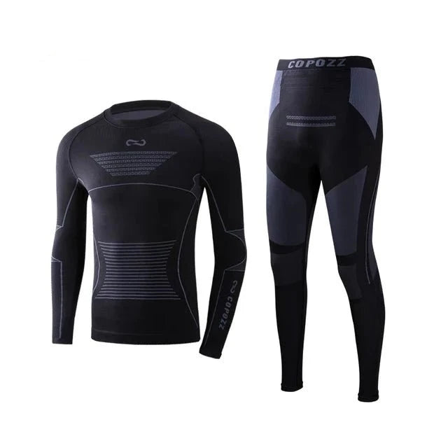 Ensemble de sous-vêtements en thermolite pour homme "COPOZZ – Sportswear 22308" - Noir / S | Planète Rando