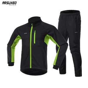 Ensemble hiver de cyclisme veste imperméable et pantalon thermique "ARSUXEO - 20AT" - | Planète Rando
