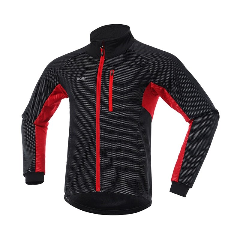 Ensemble hiver de cyclisme veste imperméable et pantalon thermique "ARSUXEO - 20AT" - Veste rouge / S | Planète Rando