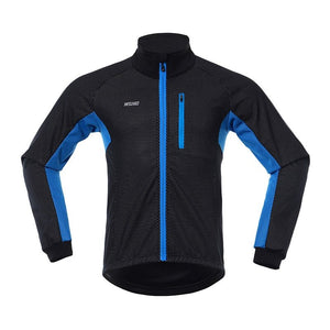 Ensemble hiver de cyclisme veste imperméable et pantalon thermique "ARSUXEO - 20AT" - Veste bleu / S | Planète Rando