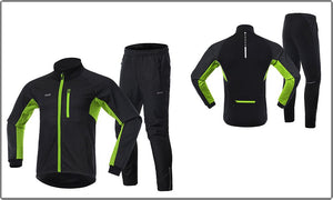 Ensemble hiver de cyclisme veste imperméable et pantalon thermique "ARSUXEO - 20AT" - | Planète Rando