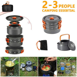 Ensemble kit de cuisine popote camping en aluminium "LISM - Outdoor kit" - | Planète Rando