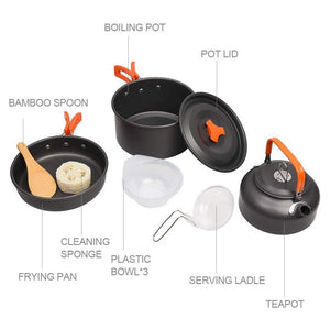 Ensemble kit de cuisine popote camping en aluminium "LISM - Outdoor kit" - | Planète Rando