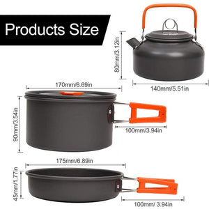 Ensemble kit de cuisine popote camping en aluminium "LISM - Outdoor kit" - | Planète Rando