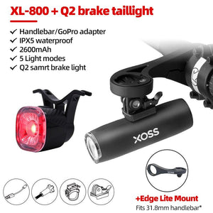 Feu avant de vélo étanche & rechargeable par USB à partir de 120g "XOSS – XL400" - XL800 Q2S MOUNT | Planète Rando