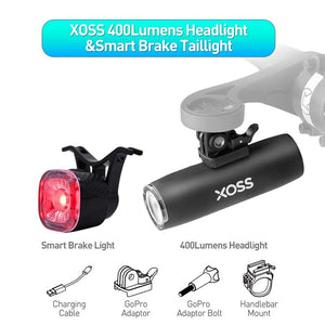 Feu avant de vélo étanche & rechargeable par USB à partir de 120g "XOSS – XL400" - XL400 Q2S | Planète Rando