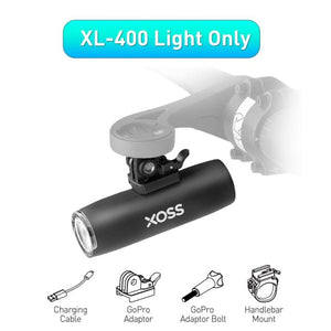 Feu avant de vélo étanche & rechargeable par USB à partir de 120g "XOSS – XL400" - XL400 no mount | Planète Rando