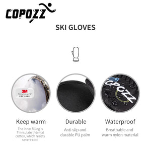 Gants de ski épais pour l'hiver -30℃ "COPOZZ - Snow 20600" - Planète Rando