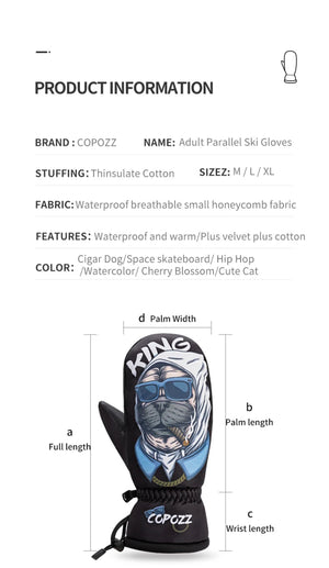 Gants de ski épais pour l'hiver -30℃ "COPOZZ - Snow 20600" - Planète Rando