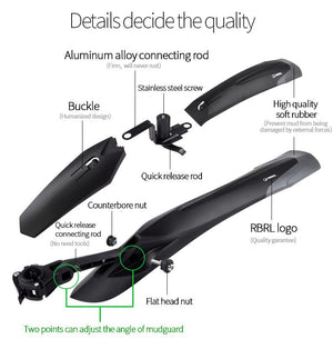 Garde-boue VTT 24-29 pouces réglables et à dégagement rapide "RBRL - Quick Release MTB" - | Planète Rando