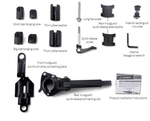 Garde-boue VTT 24-29 pouces réglables et à dégagement rapide "RBRL - Quick Release MTB" - | Planète Rando
