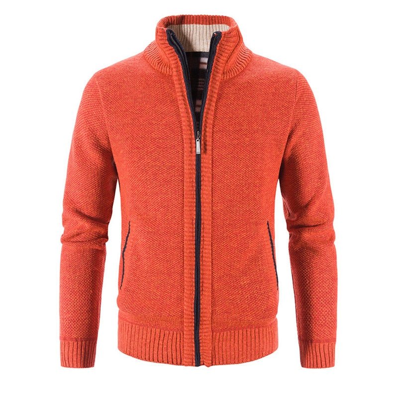 Gilet chaud et ajusté pour Homme "FAVOCENT - Cardigan" - Orange / M | Planète Rando