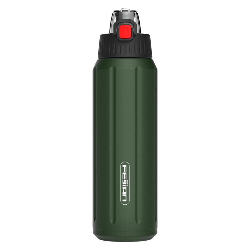 Gourde isotherme 600ml en acier inoxydable 18/10 255g "FEIJIAN - FS06005APB" - Vert foncé | Planète Rando