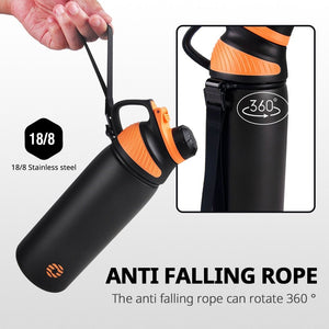 Gourde isotherme en acier inoxydable à double paroi avec couvercle magnétique et anti-fuite "FEIJIAN - LKG" - | Planète Rando