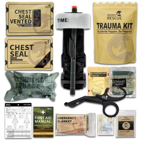 Kit de secours d'urgence / premiers secours IFAK "Rhino Rescue - Military Trauma Kit" - | Planète Rando