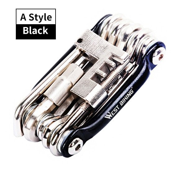 Kit d'outils multifonctions de réparation de vélos "West Biking - Cycling Bike Tools" - Noir | Planète Rando