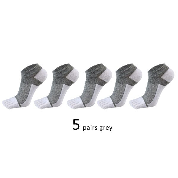 Lot de 5 paires de chaussettes de sport avec orteils respirantes et confortables "Veridical - anti-friction" - 5pcs Gris / 38-44 | Planète Rando