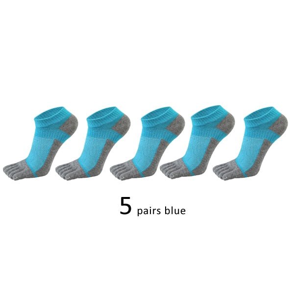 Lot de 5 paires de chaussettes de sport avec orteils respirantes et confortables "Veridical - anti-friction" - 5pcs Bleu ciel / 38-44 | Planète Rando
